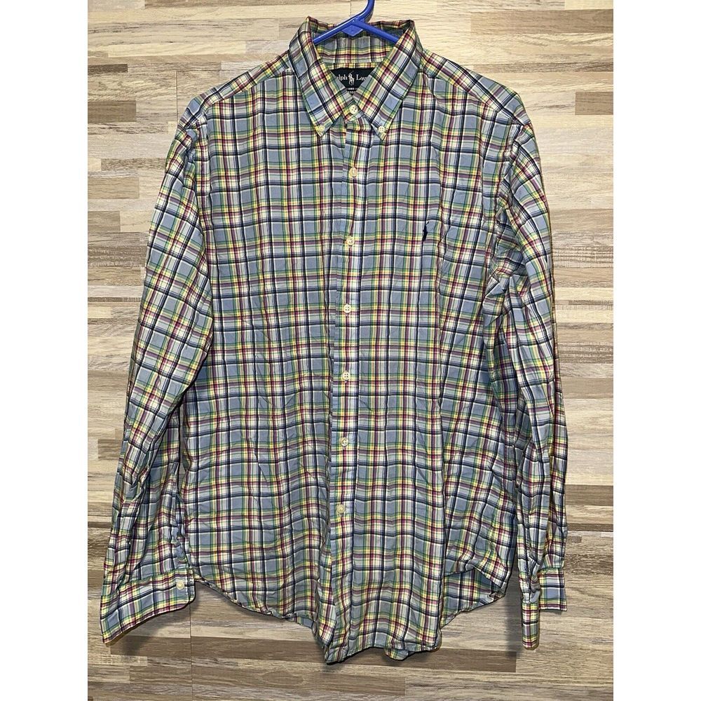 Ralph Lauren Multi-color Button Down Large Long Sleeve Classic Fit #394